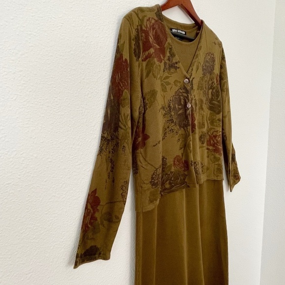 Nina Leonard vintage 80’s built in blazer wool blend knit dress L - Picture 4 of 11